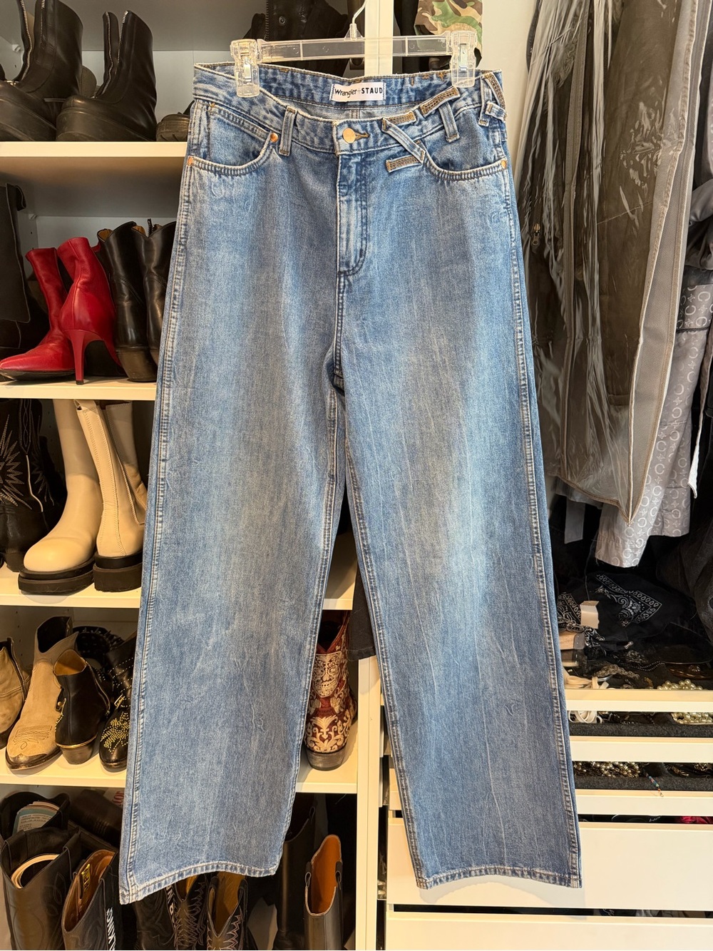 Staud x Wrangler wide-leg denim